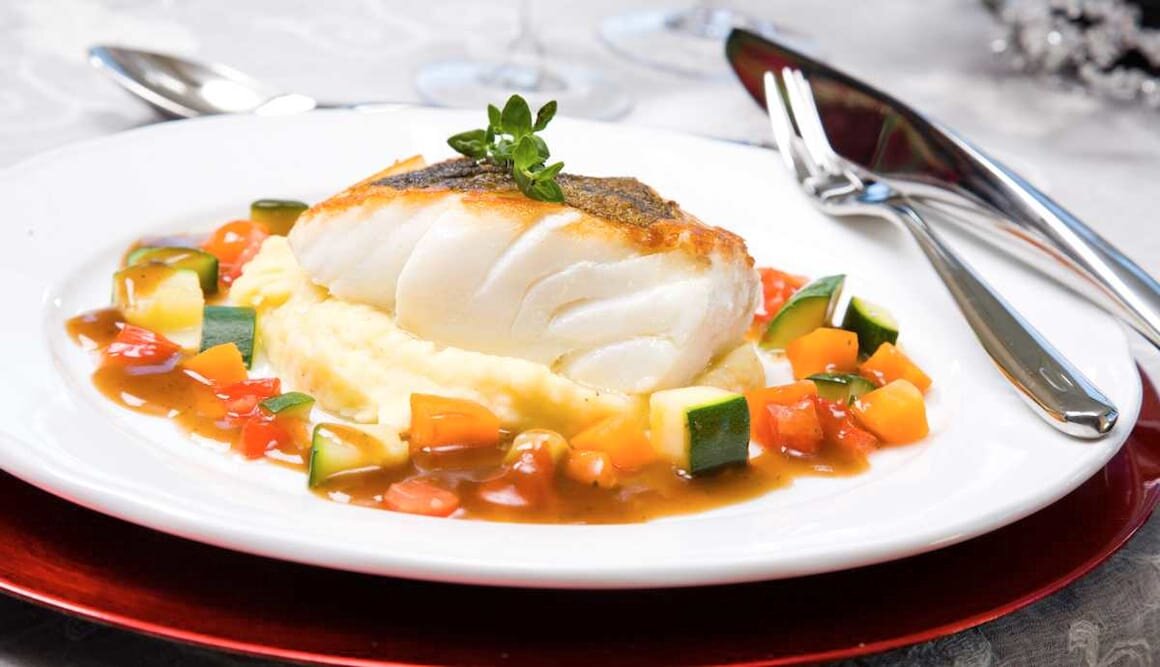 Norwegian Cod with Red Wine Sauce