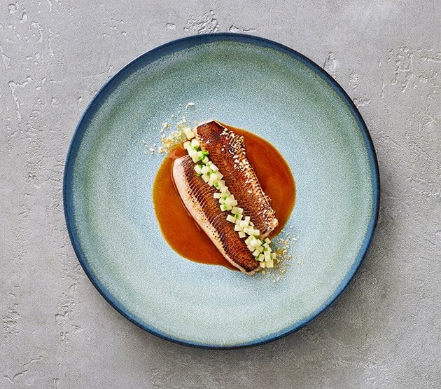 Herring with apple and brown butter