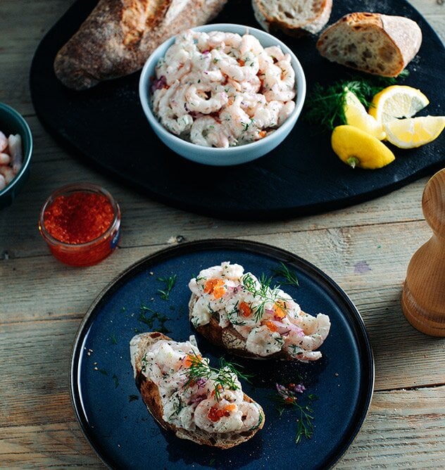 Toast Skagen with Norwegian prawns