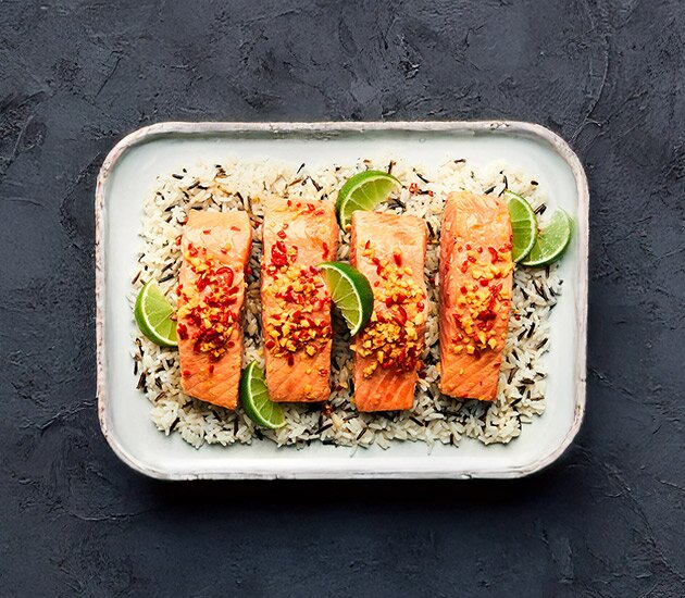 Norwegian Salmon with Tamari Soy Sauce, Chili and Ginger