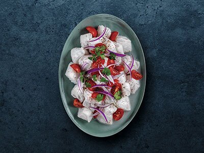 Ceviche with Norwegian Skrei and coconut milk