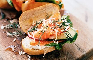 Baguette with Smoked Norwegian Salmon