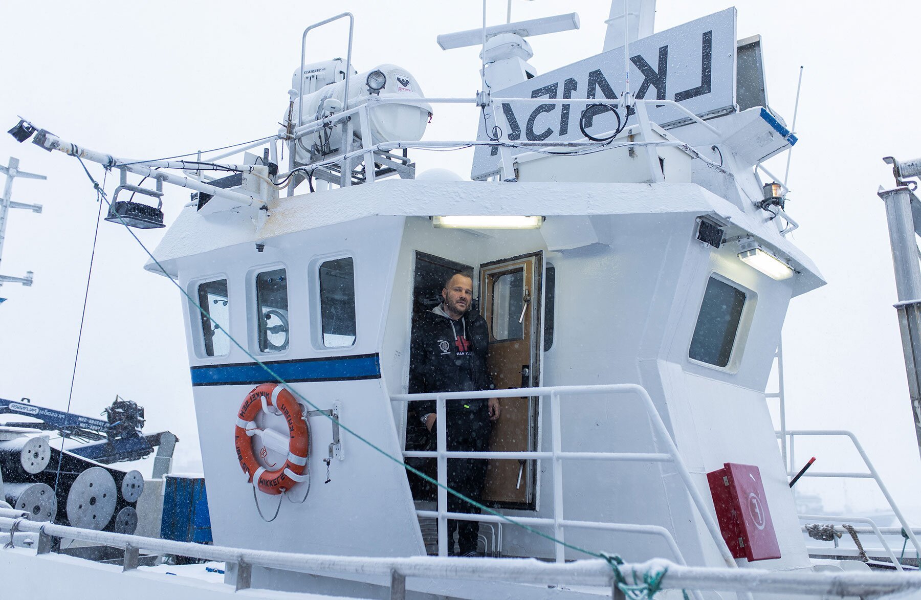 Fisherman Mikal Solhaug in his boat